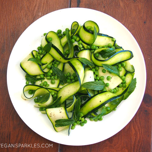 Zucchini, Pea & Mint Salad Vegan Sparkles with Rebecca Weller