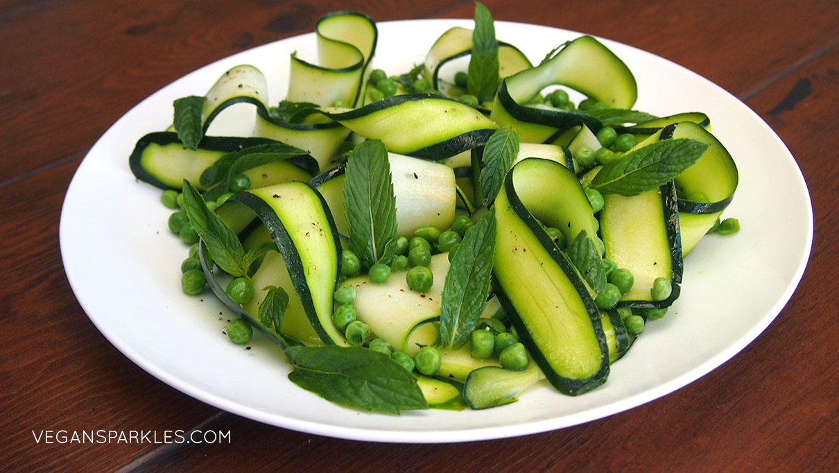 Raw Zucchini, Pea & Mint Salad